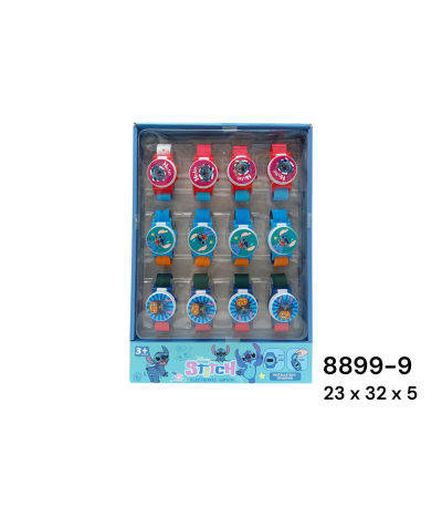 RELOGIO STITCH 12PC 8899-9