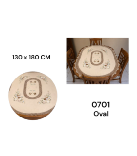 TOALHA MESA OVAL 130X180CM 0701 U01