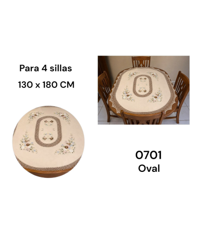 TOALHA MESA OVAL 130X180CM 0701 U01