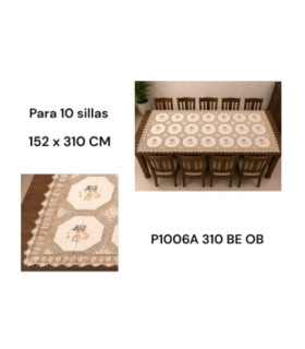 TOALHA MESA P1006A 152X310CM BE OB xE-44