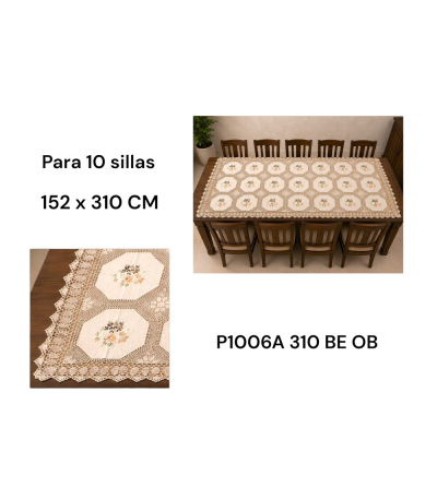 TOALHA MESA P1006A 152X310CM BE OB xE-44