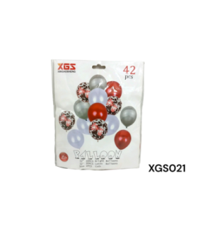 GLOBO KIT ROJO PLATEADO 42PCS XGS021