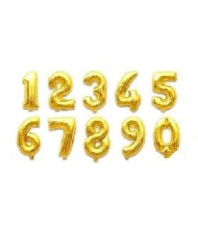 BALLON 16´´ NUMEROS DORADO( 0-9)16-0-9-J xD-44
