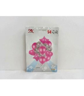 GLOBO ROSA DORADO 14PCS XGS011