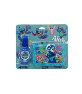 RELOGIO C/CARTEIRA STITCH QL002-SD
