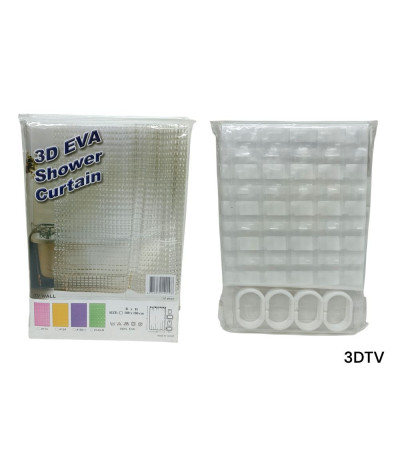 CORTINA P/BANHO 3D EVA (TV WALL) U02 xE-6