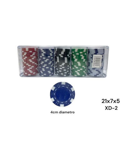 FICHA POKER COLOR. 100PC XD-2