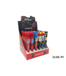 CANETA AVANGERS 6COR ZL06-P1
