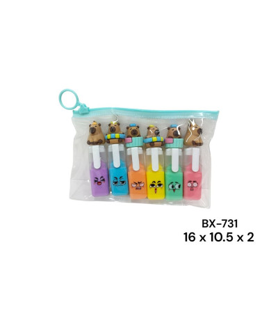 PINCEL CAPIVARA 6COR BX-731