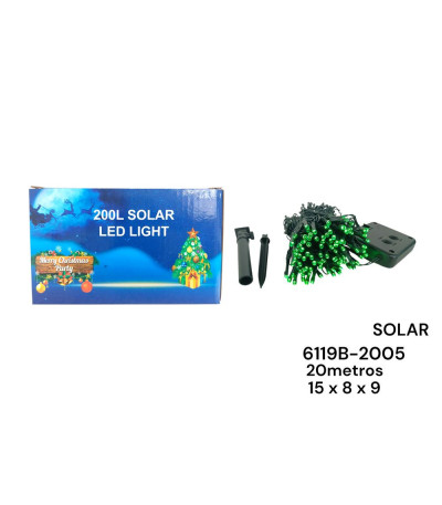 PISCA LED 200L SOLAR VERD 20M 6119B-2005