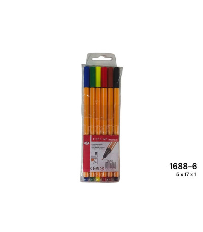 CANETA DE COR 6PC 1688-6