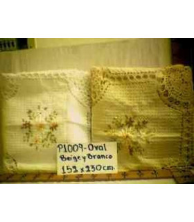 TOALHA MESA P1009 152X230CM OV BR/BE U01xE44